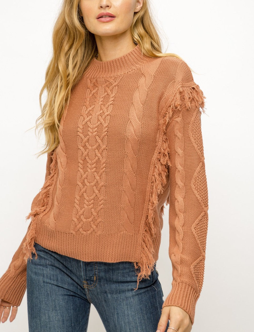 Terracotta Fringe Sweater