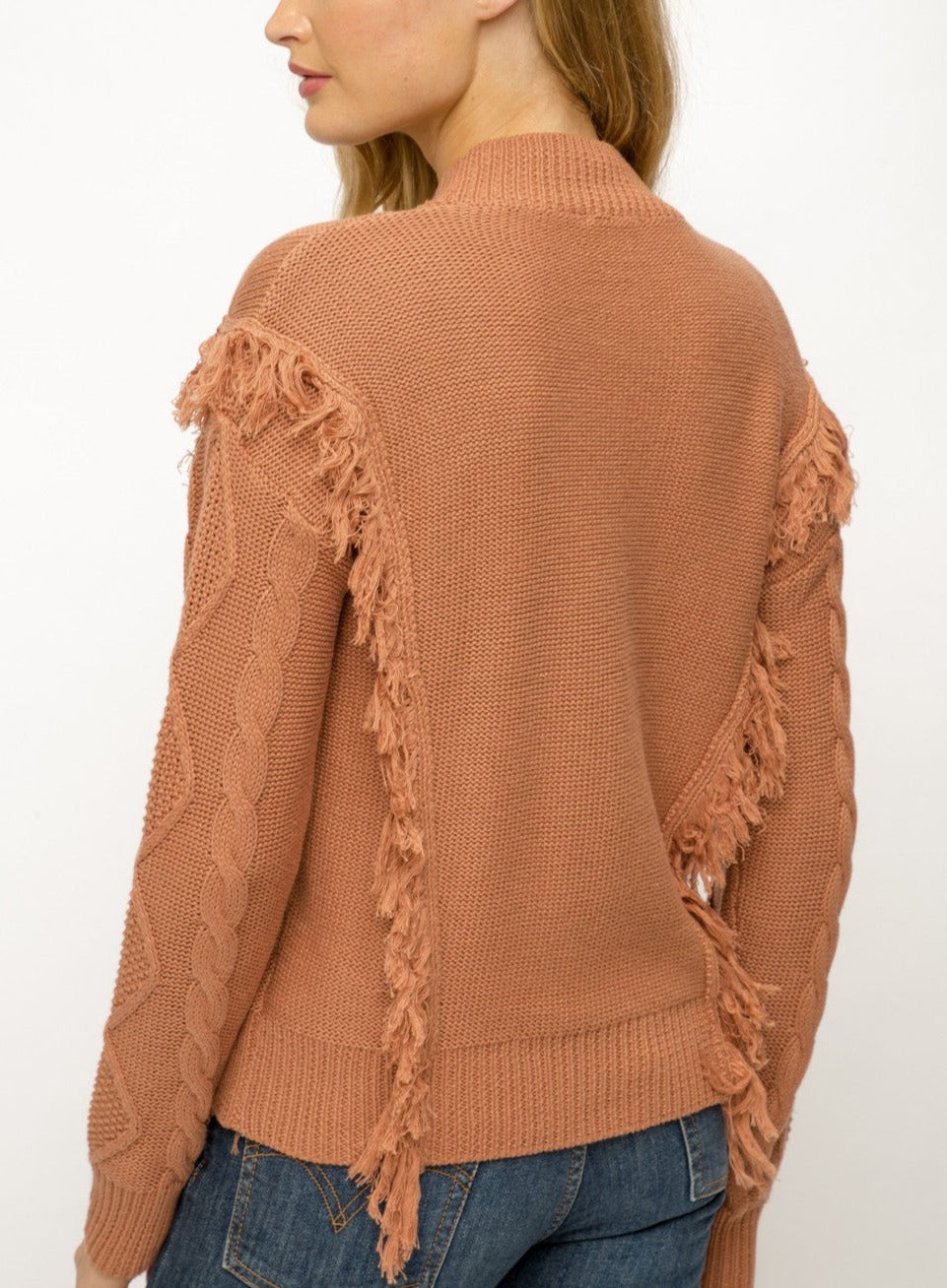 Terracotta Fringe Sweater