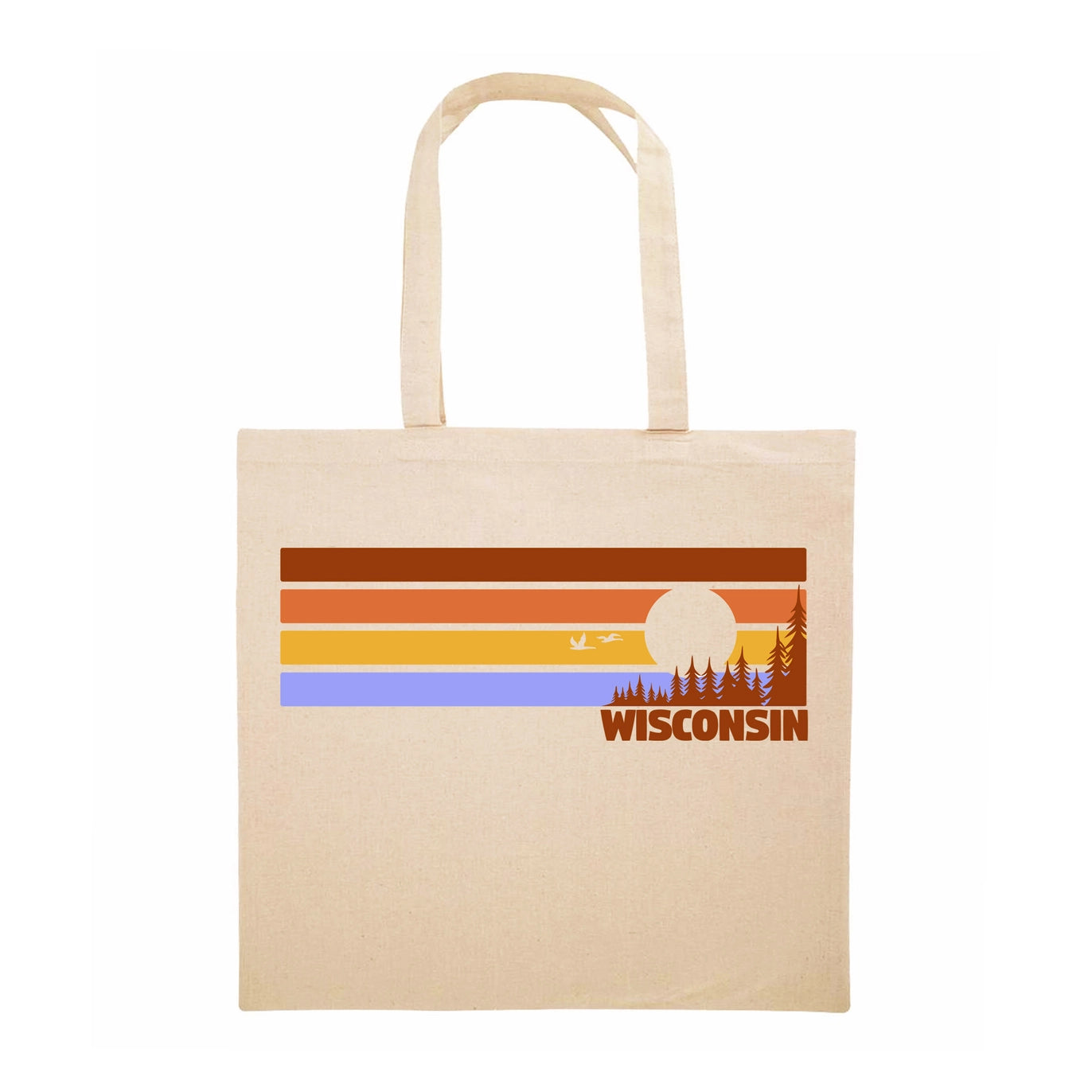 100% Cotton Vintage Ombre Wisconsin Shopping Tote