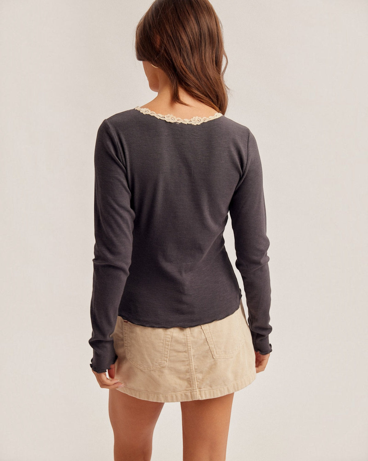 Ash & Ivory Lace Rib Top