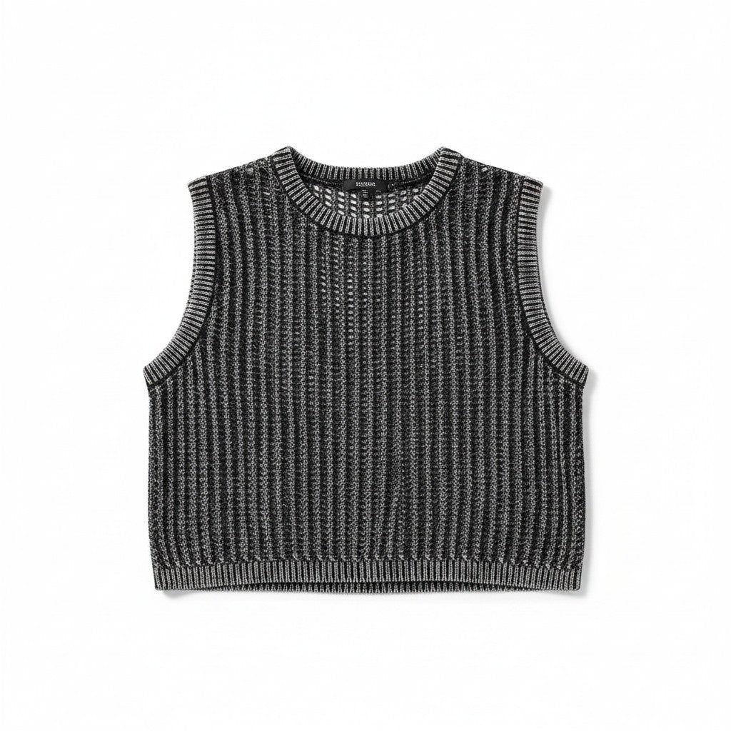 Midnight Market Sleeveless Crochet Knit Top