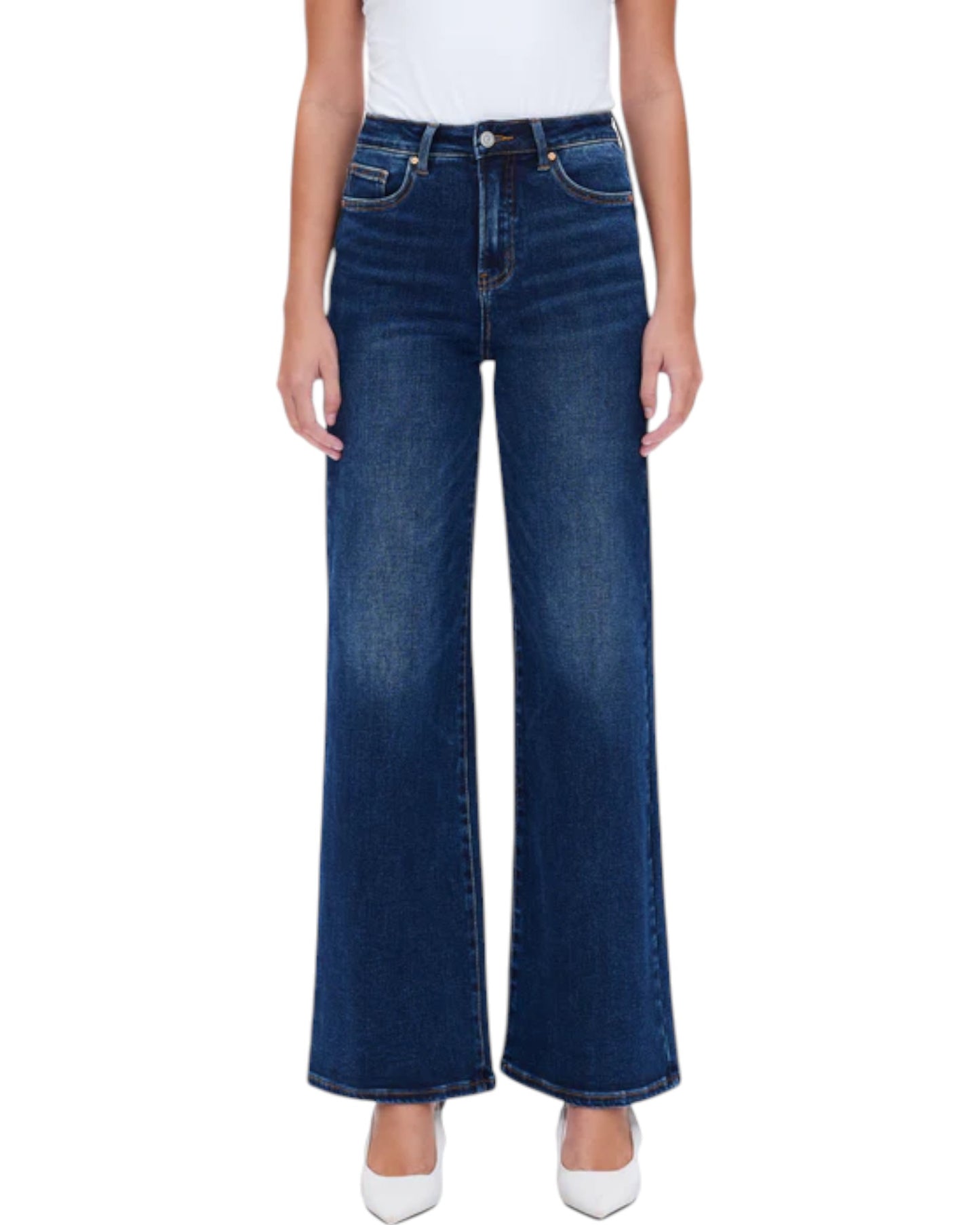 High Rise Comfort Stretch Wide Leg Jean