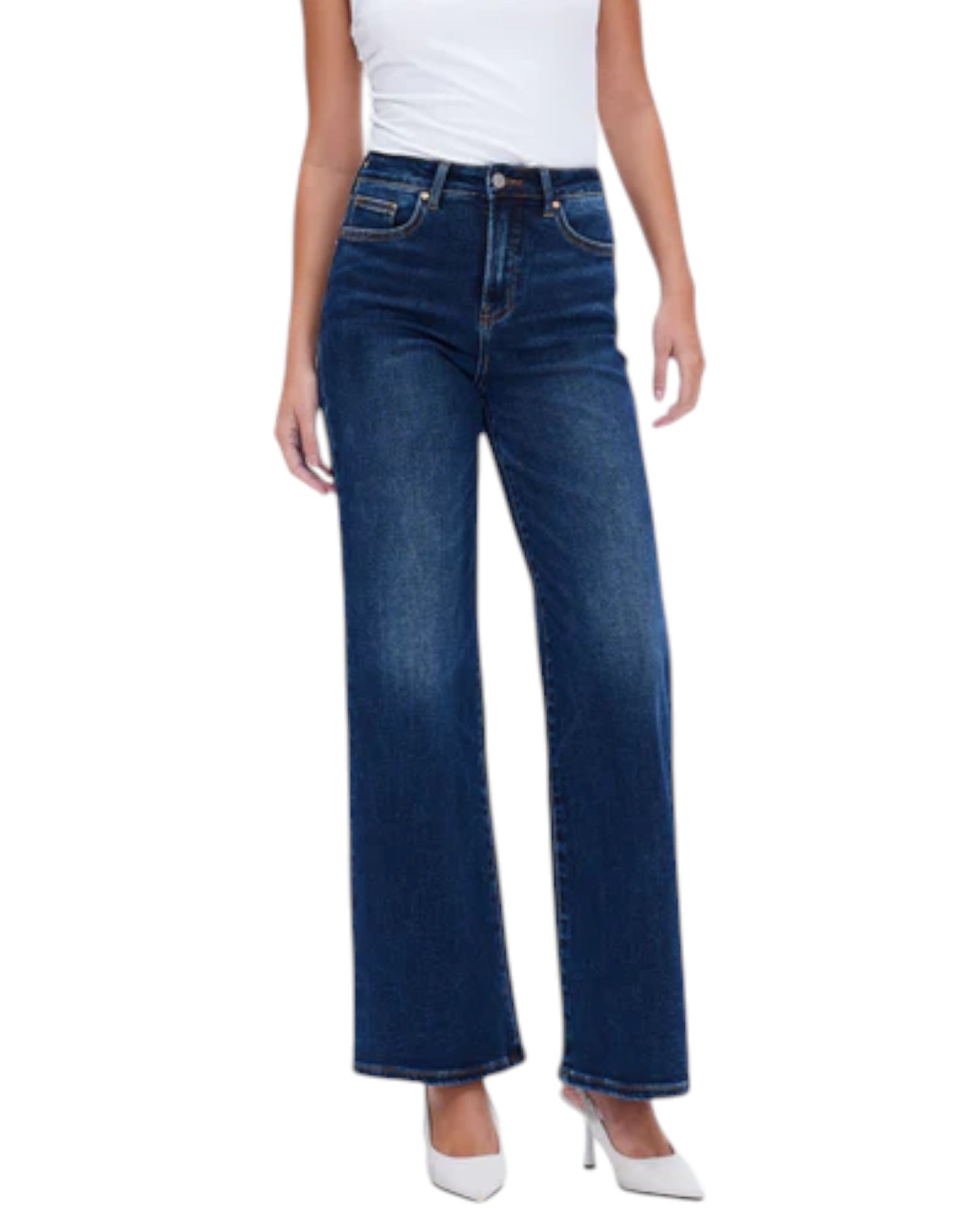 High Rise Comfort Stretch Wide Leg Jean
