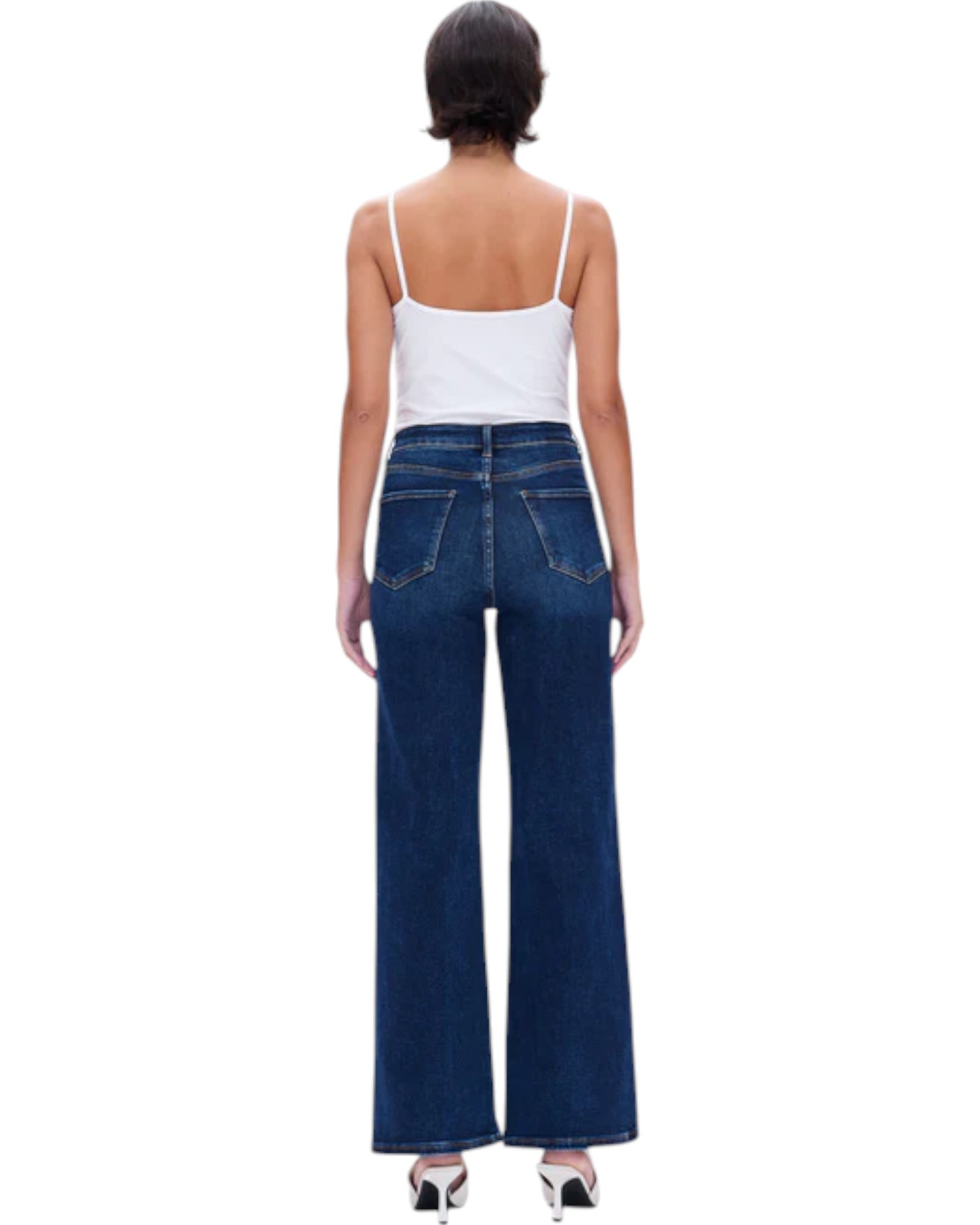 High Rise Comfort Stretch Wide Leg Jean