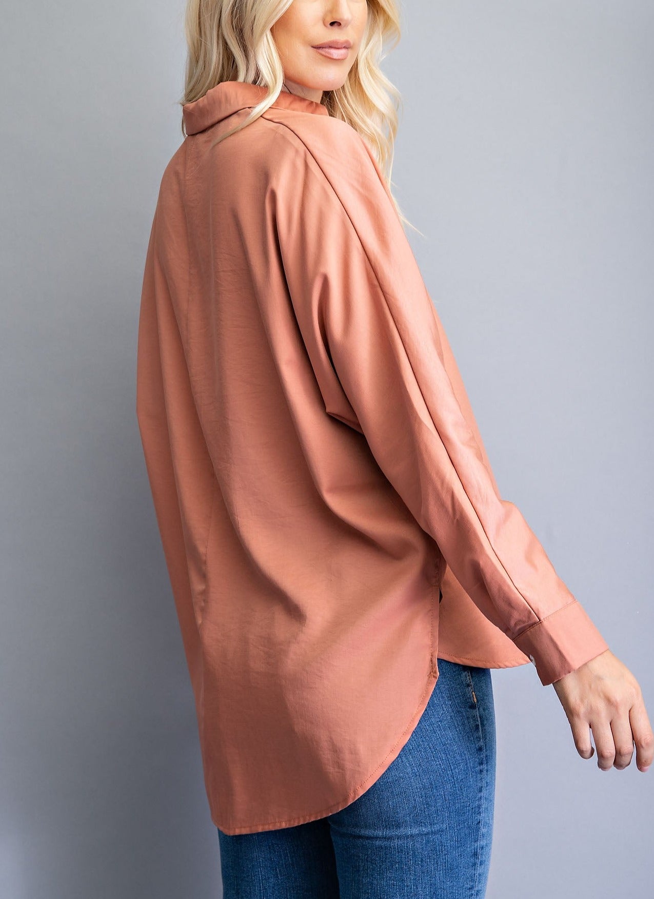 Desert Blush High-Low Long Sleeve Tunic