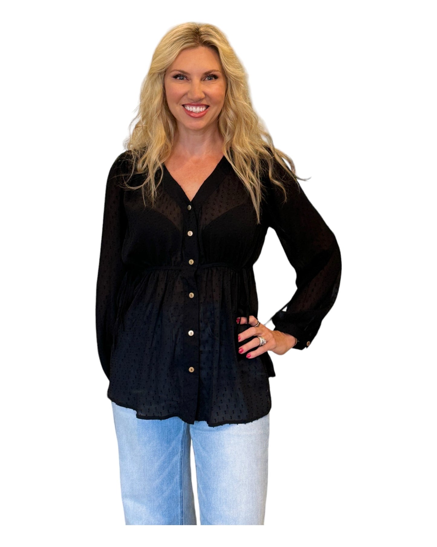 Enchanted Shadows Bohemian Style Button Up Top