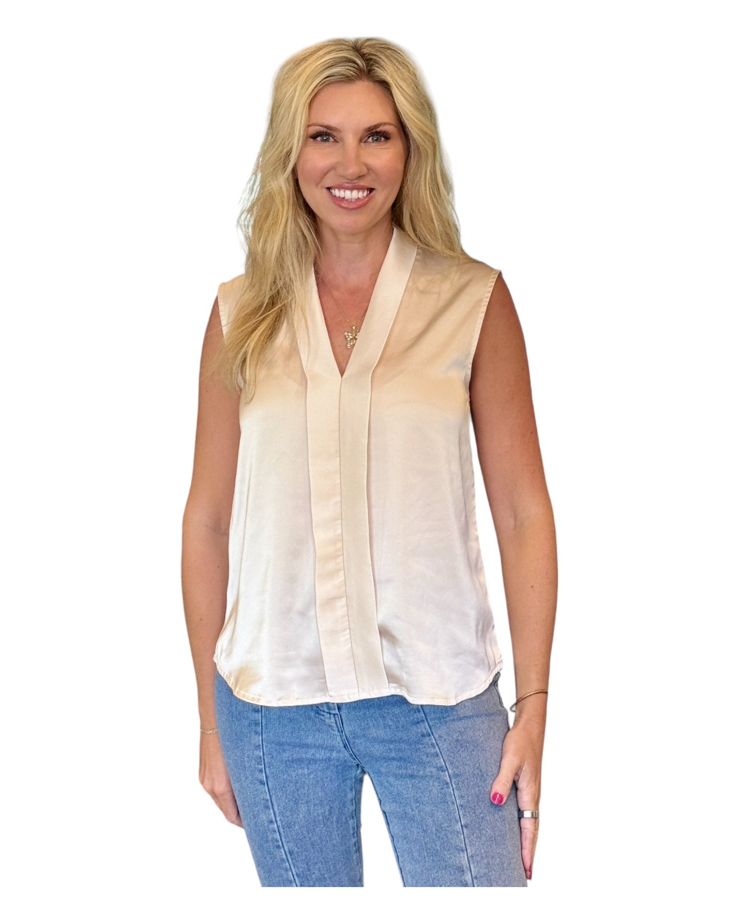 Mother of Pearl Sleeveless Blouse