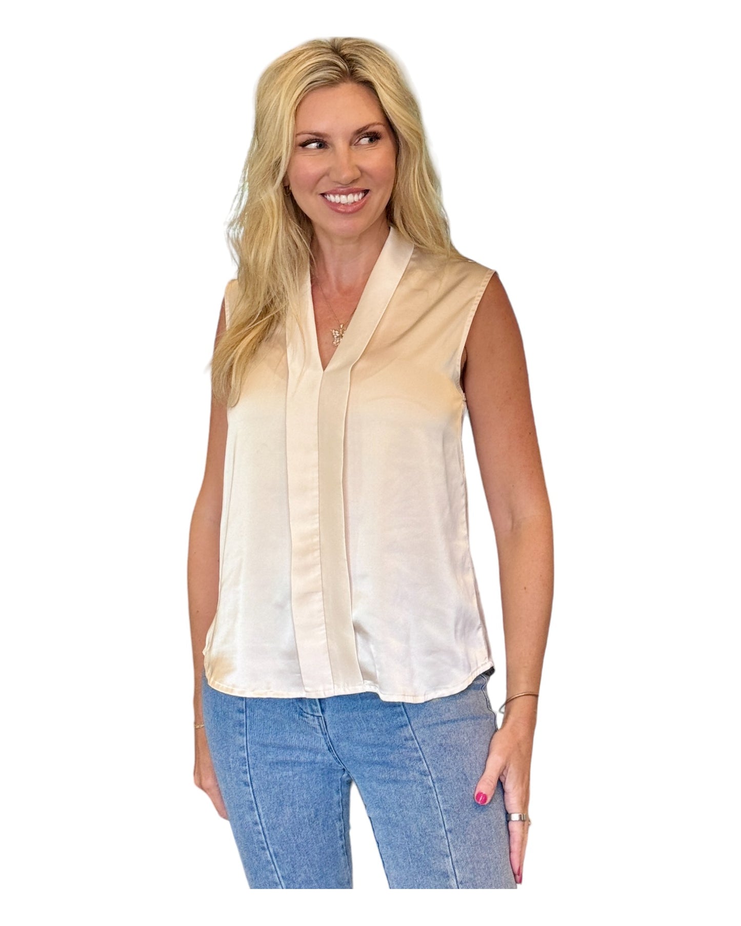 Mother of Pearl Sleeveless Blouse