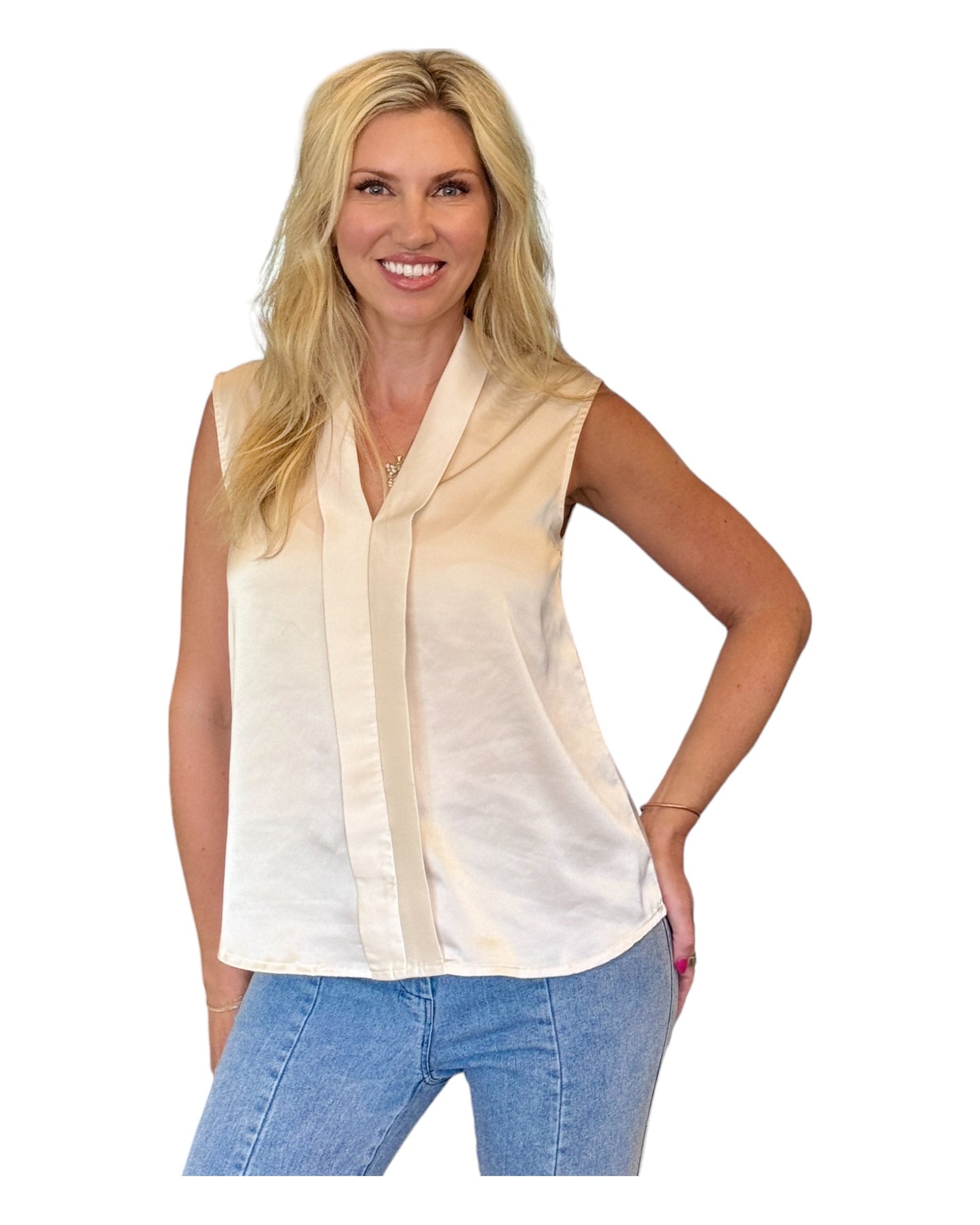 Mother of Pearl Sleeveless Blouse
