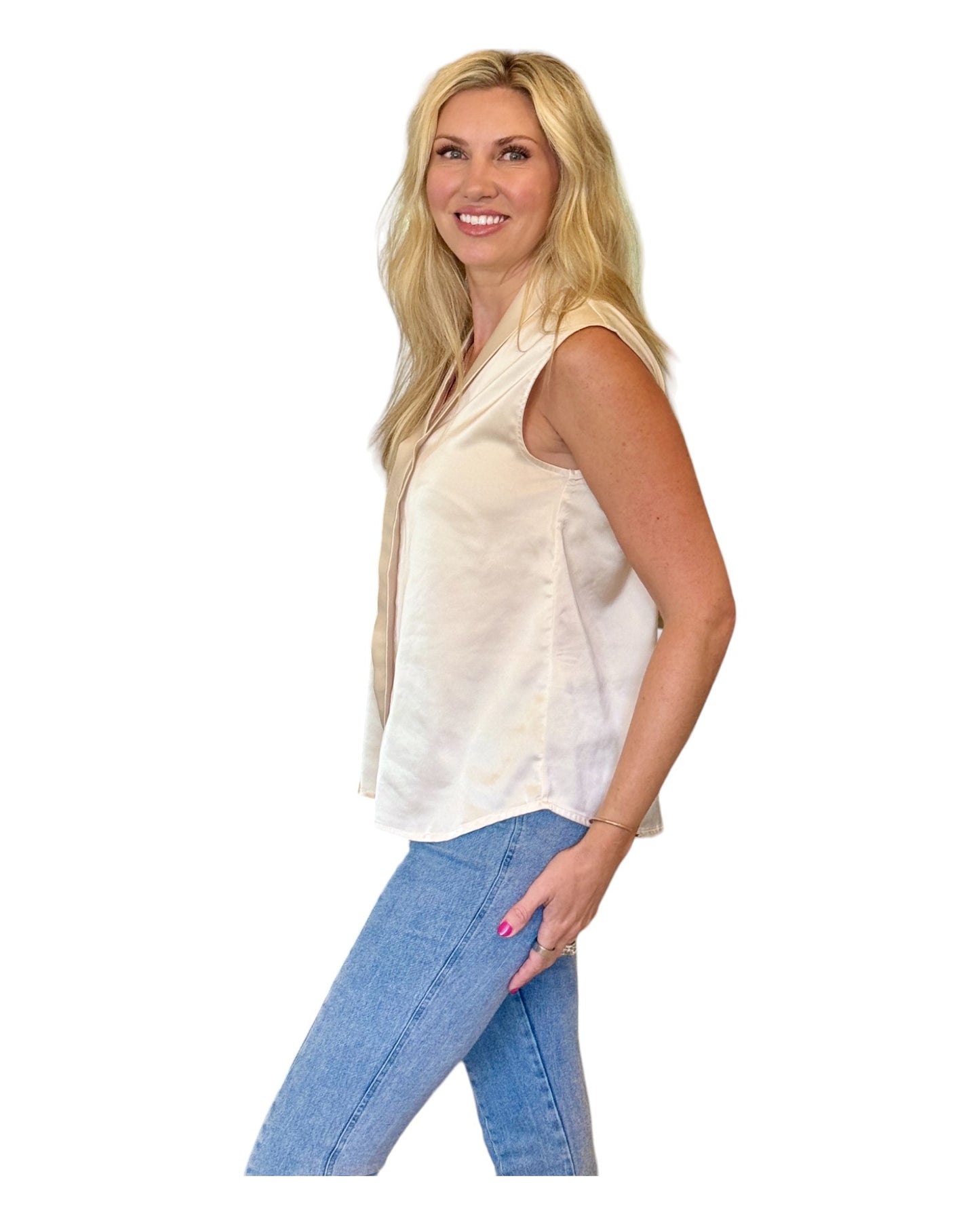 Mother of Pearl Sleeveless Blouse