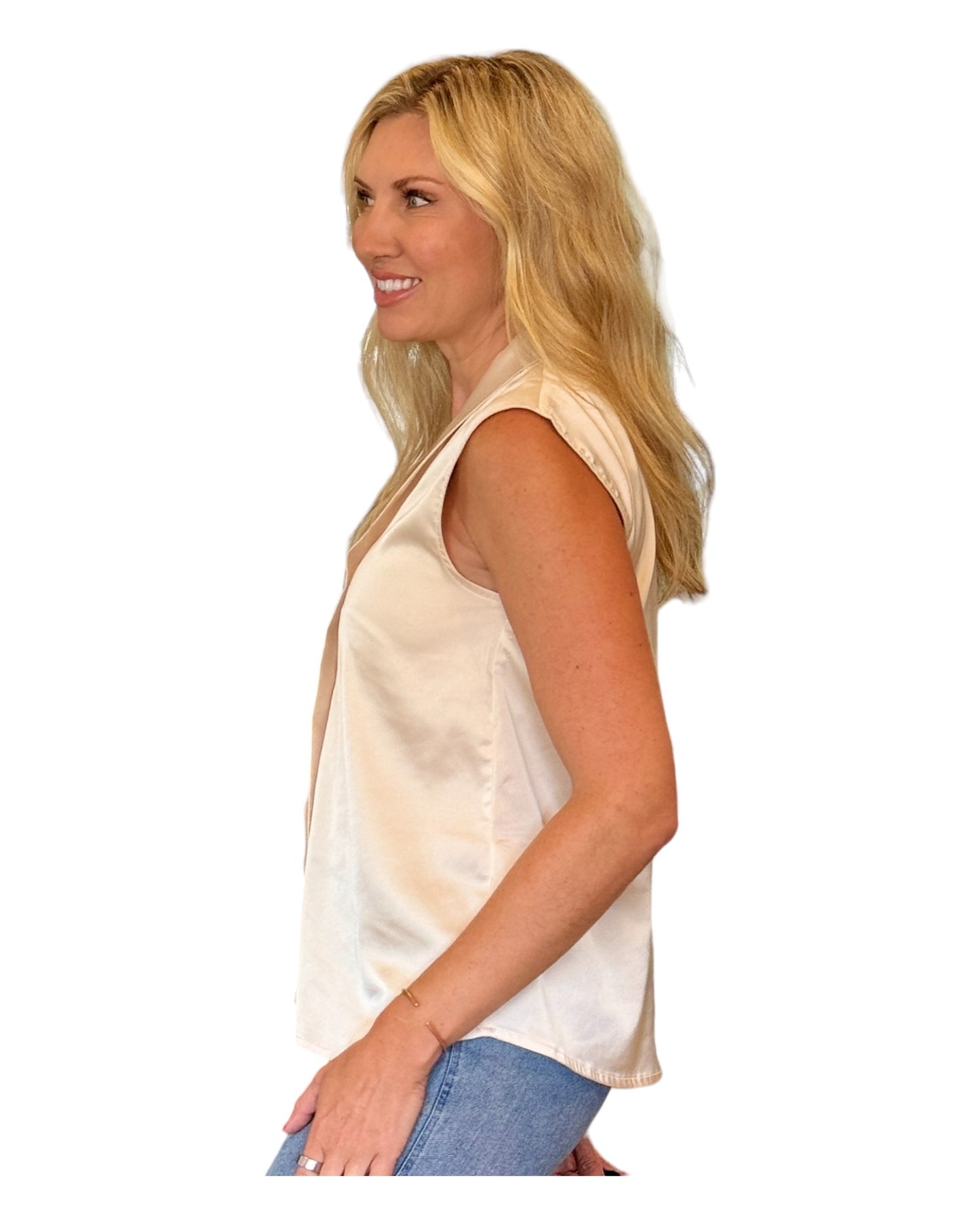Mother of Pearl Sleeveless Blouse