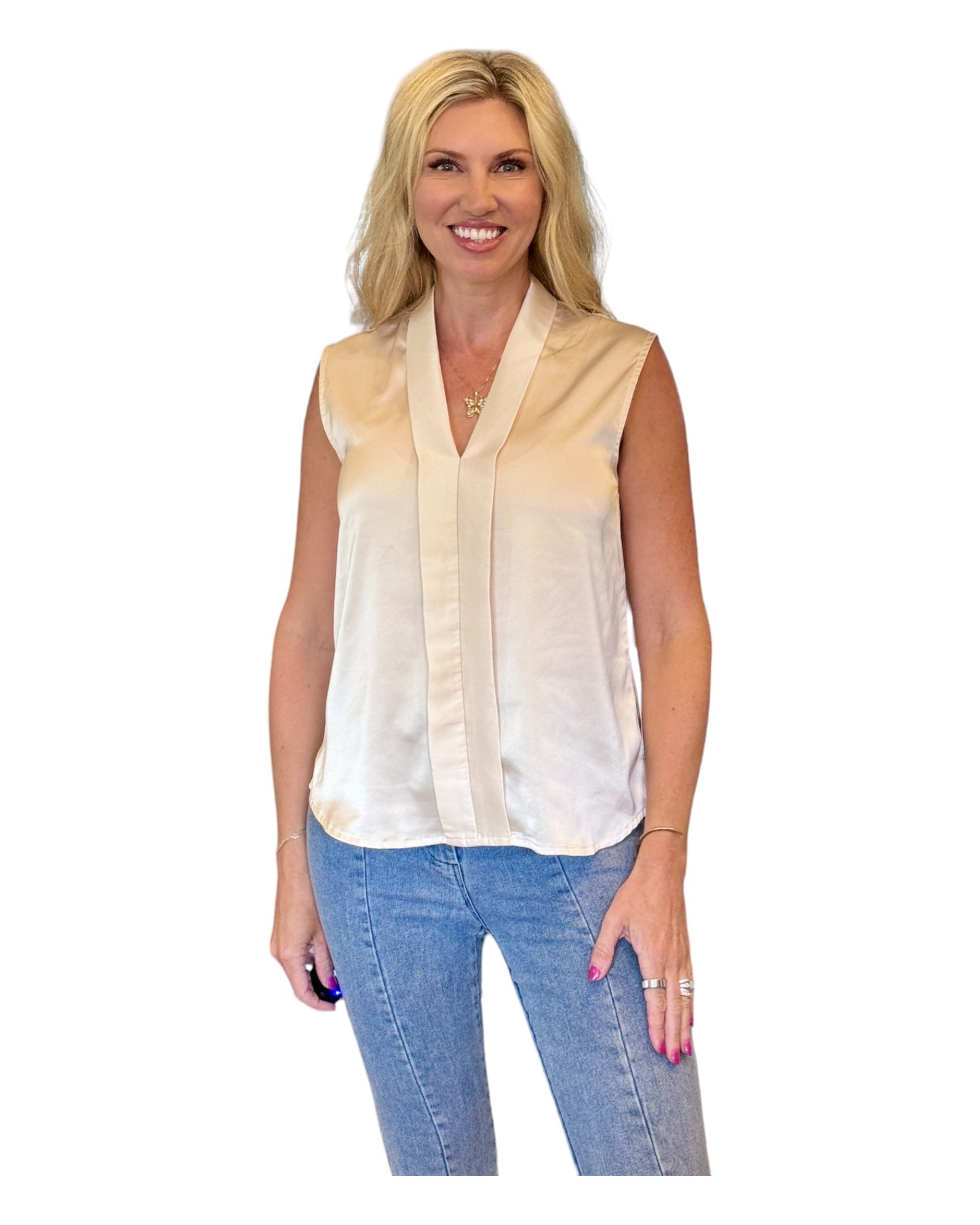 Mother of Pearl Sleeveless Blouse