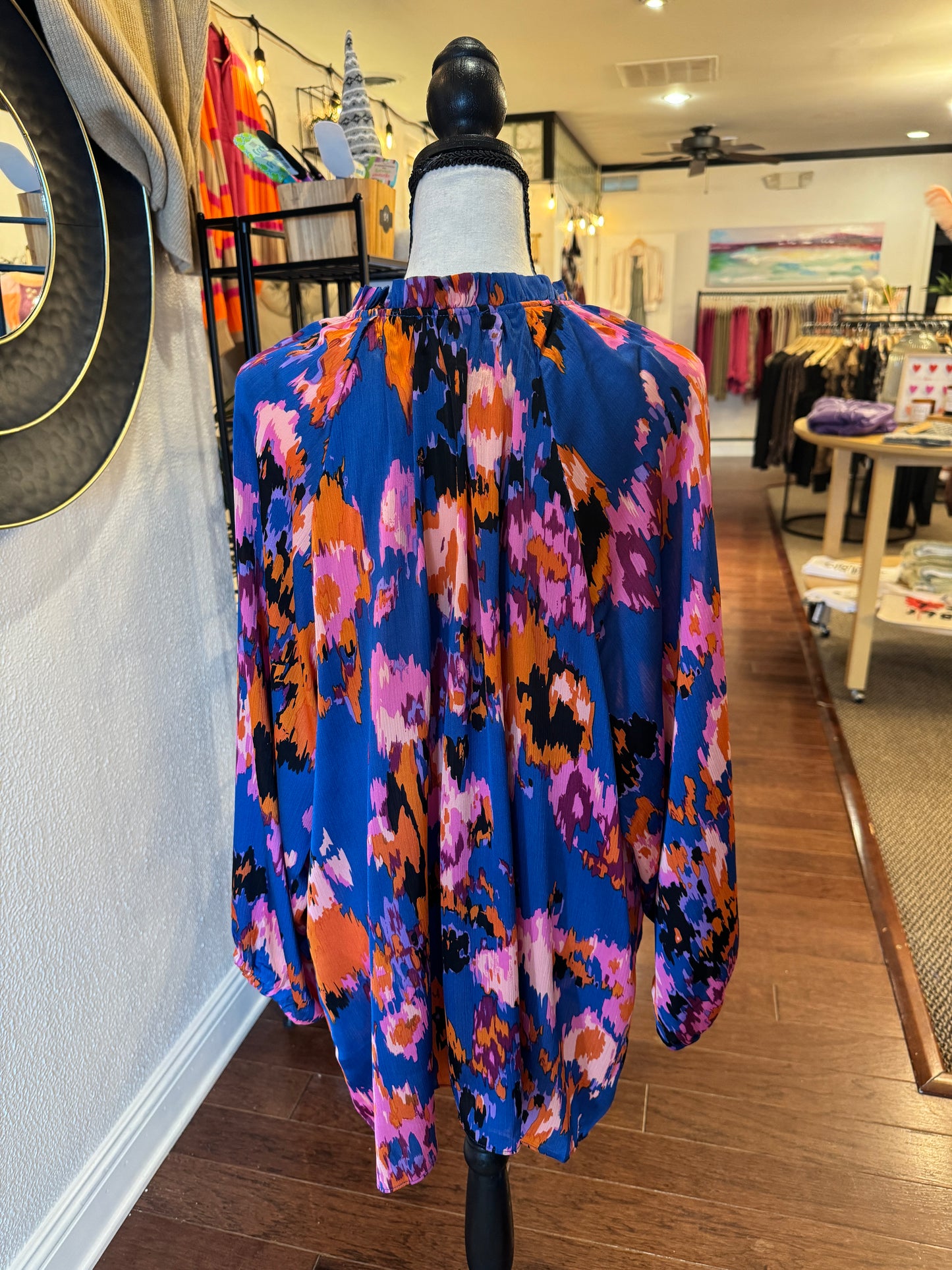 Curvy Multi-Color Tie Up Blouse