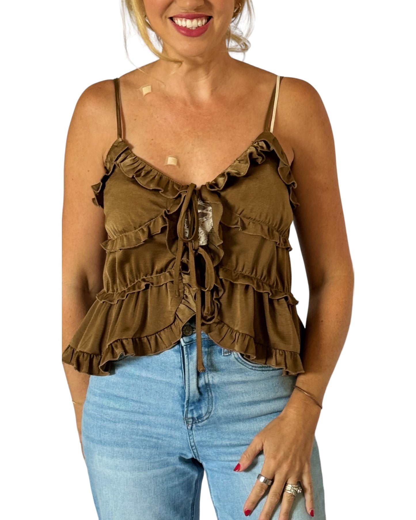 Woodland Whisper Tie Front Cami Top