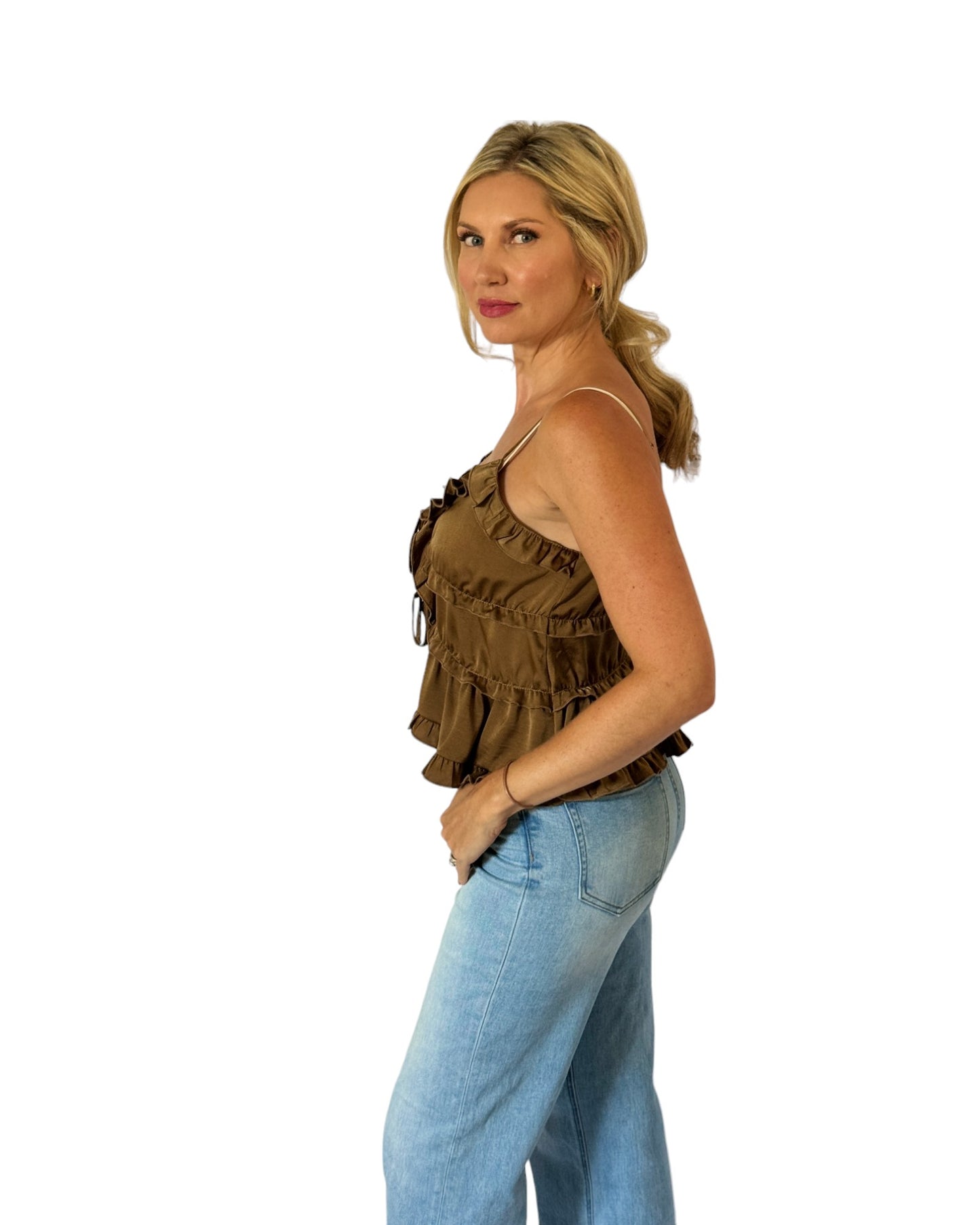 Woodland Whisper Tie Front Cami Top