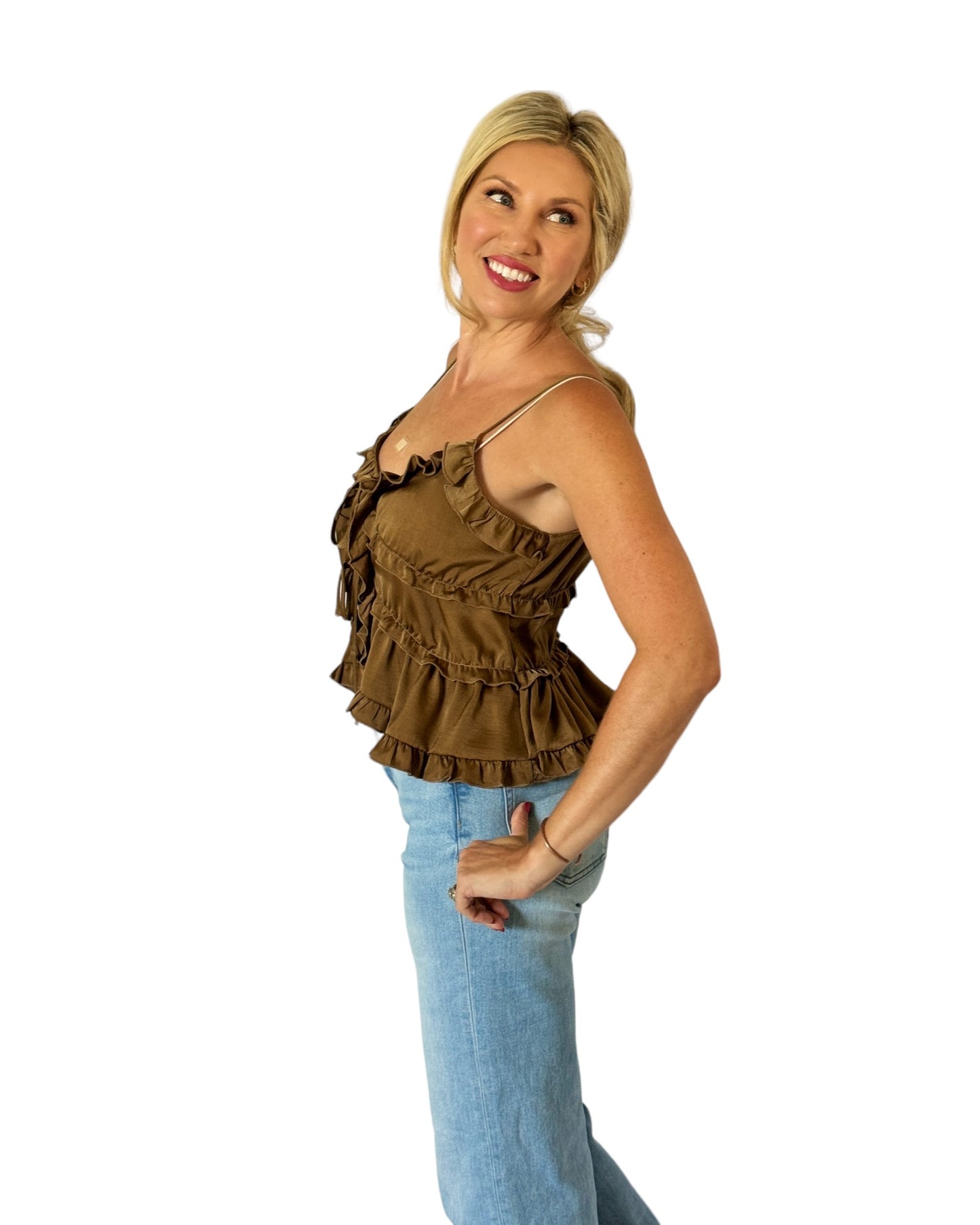 Woodland Whisper Tie Front Cami Top