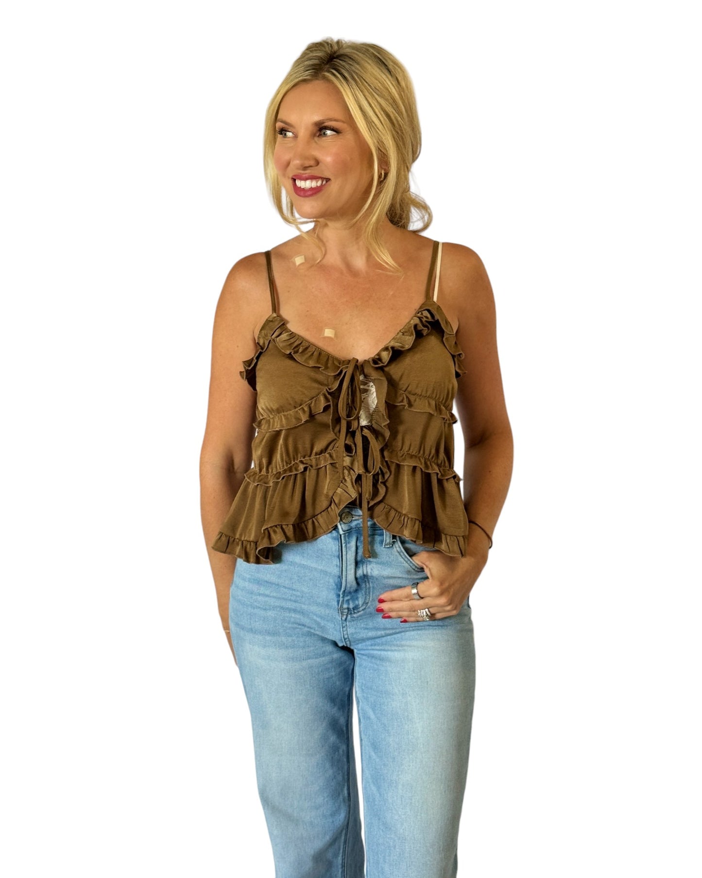 Woodland Whisper Tie Front Cami Top