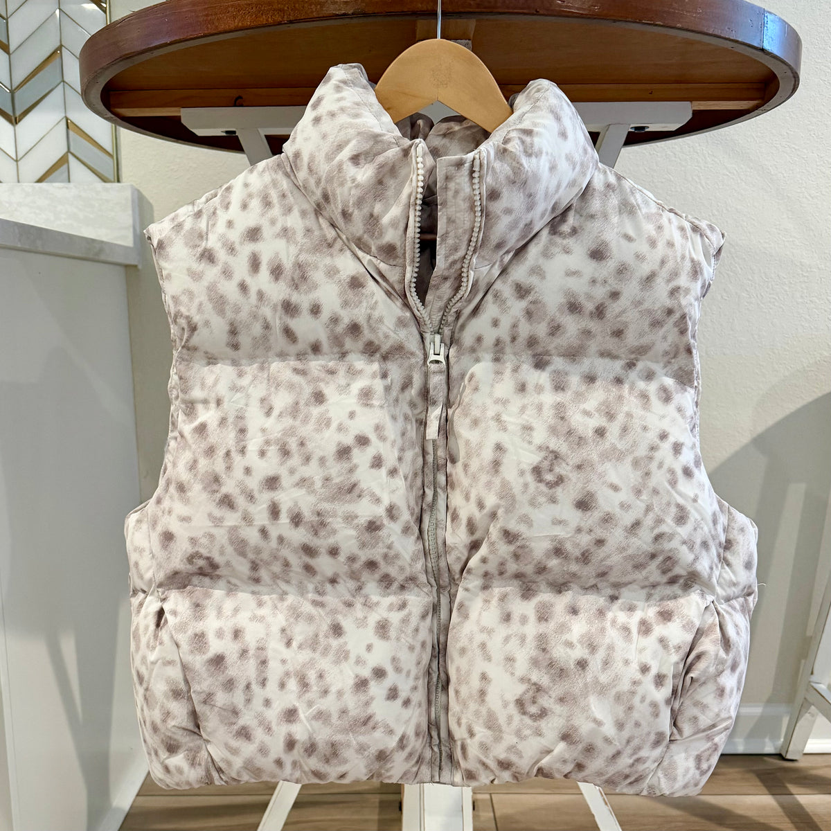 Untamed Leopard Puffer Vest