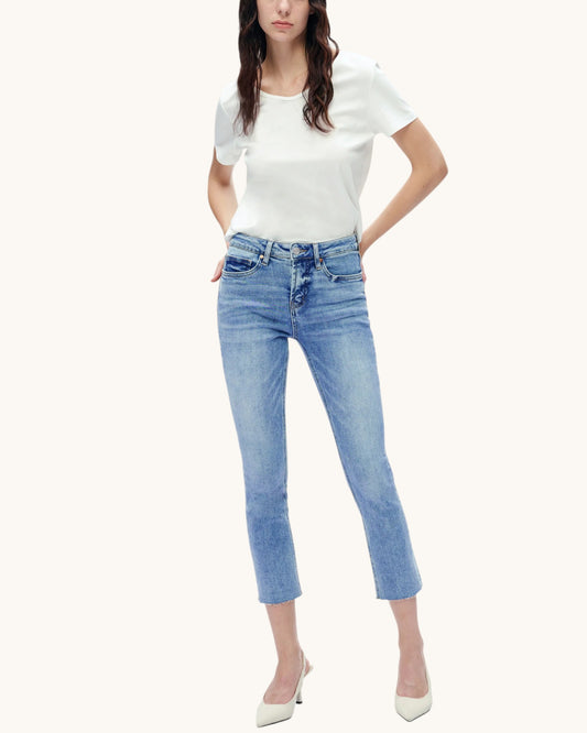 Bayeas Mid-Rise Skinny Ankle Jean