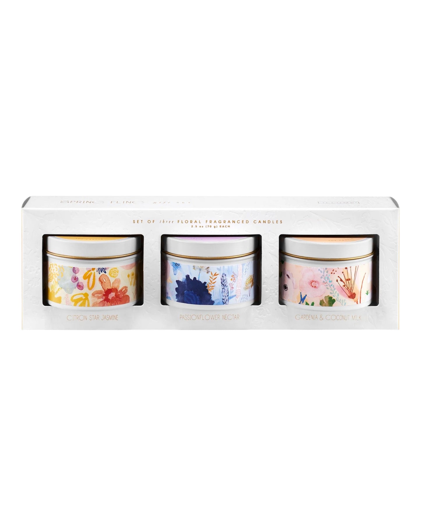 Spring Fling floral votive candle gift set.