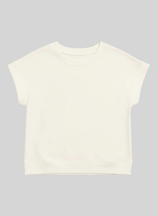 Super Soft Ivory Scuba Relaxed Tee Shirt