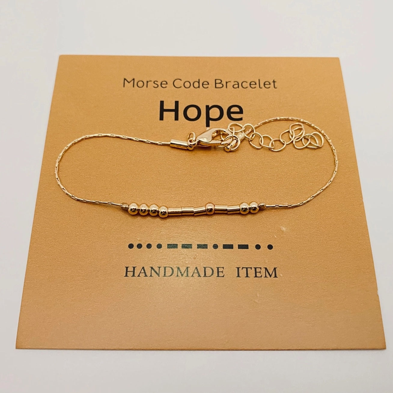Golden Morse Code Inspiration Bracelet - Hope