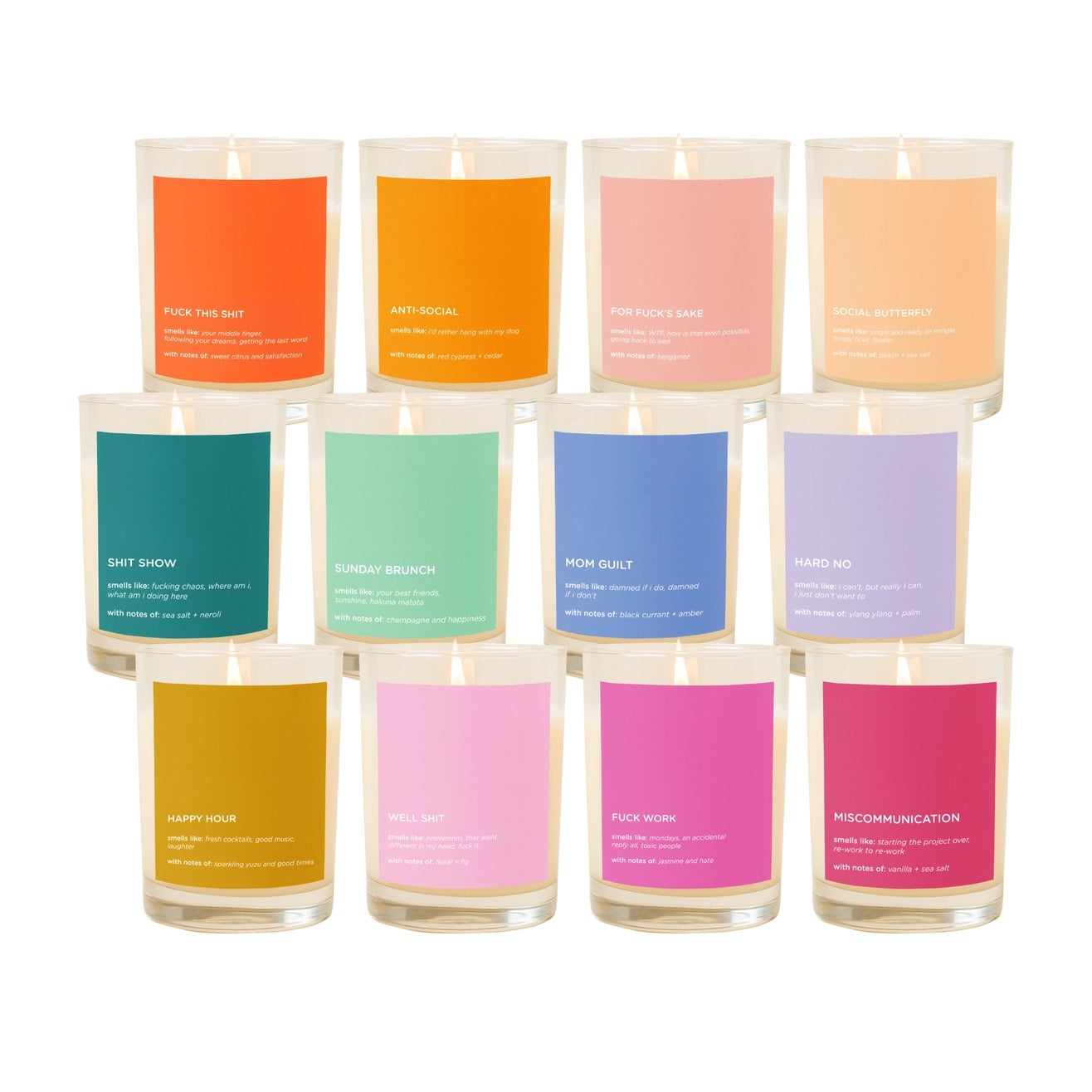 F*ck Work Rocks Glass Candle