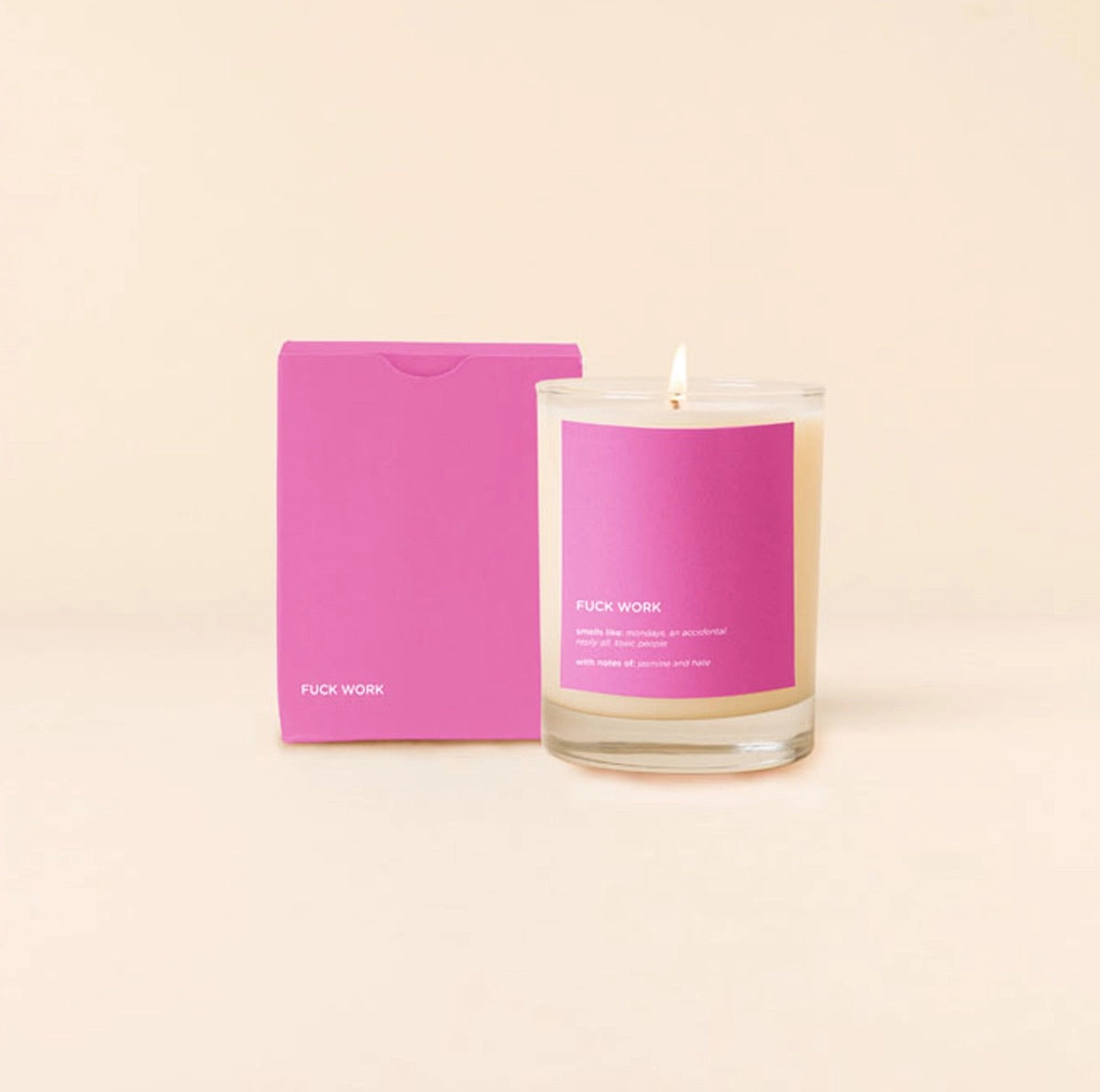 F*ck Work Rocks Glass Candle