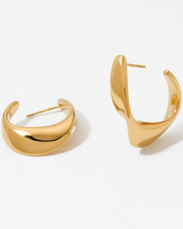 Gold Twist Hoop Earrings