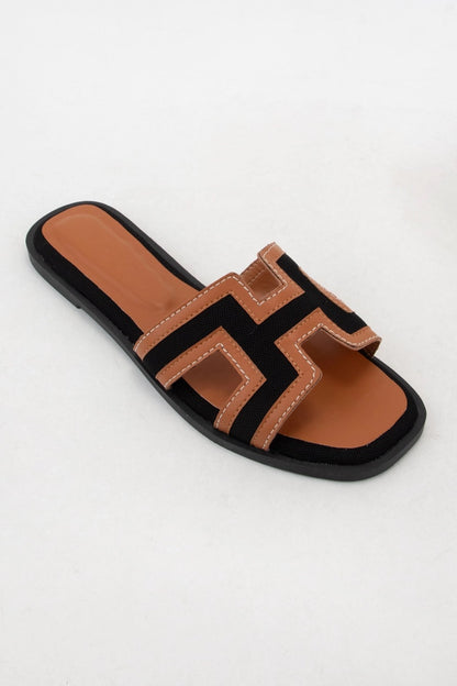 Black and Cognac Breeze Bay Sandal