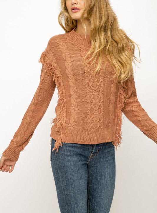 Terracotta Fringe Sweater