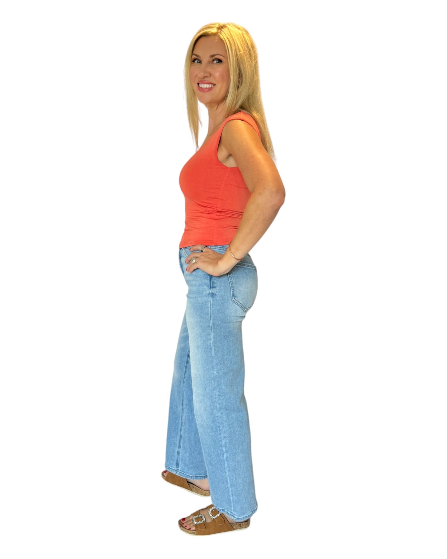 Papaya Seamless Cap Sleeve Top