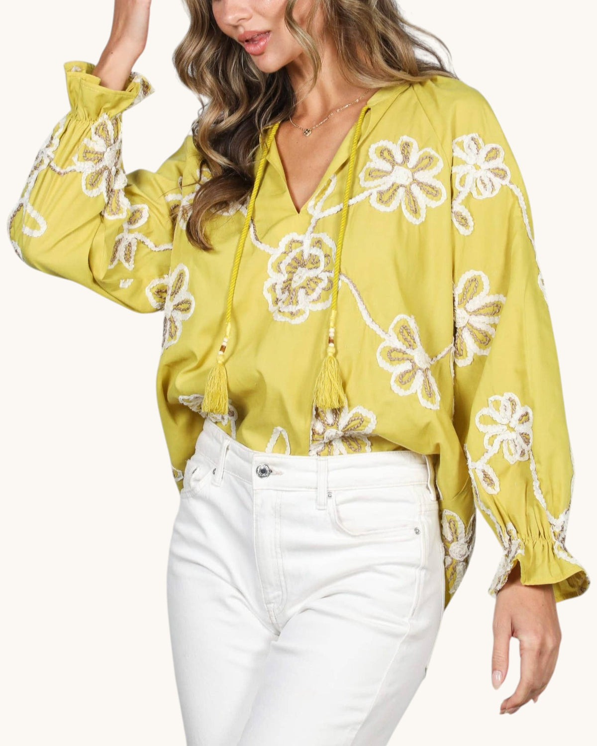 The Golden Grove Embroidered 100% Cotton Top