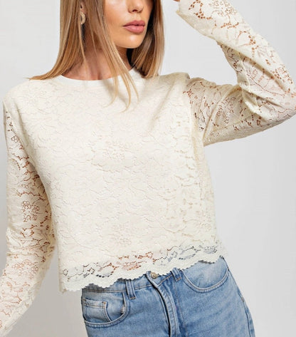 Ivory Double Layered Lace Top