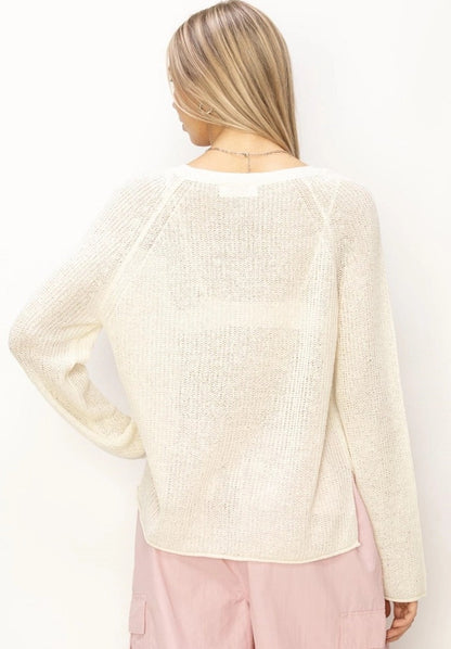 Whip Cream Sheer Lightweight Sweater