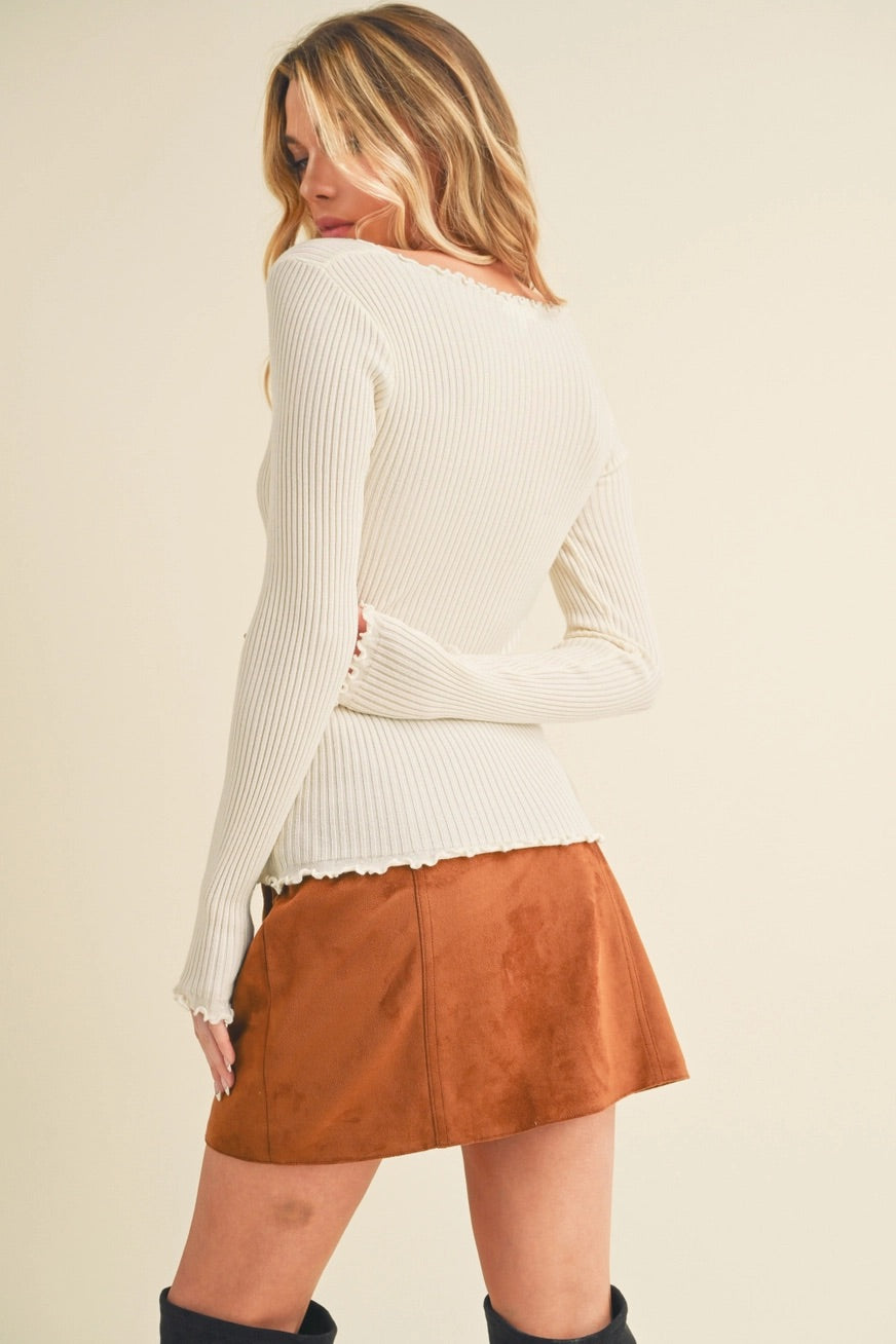 Adalie Oat Knit Lightweight Top