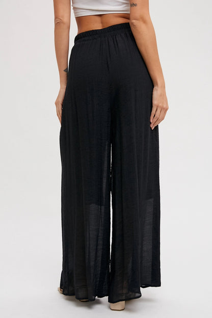 Black Flowy Wide Leg Pants