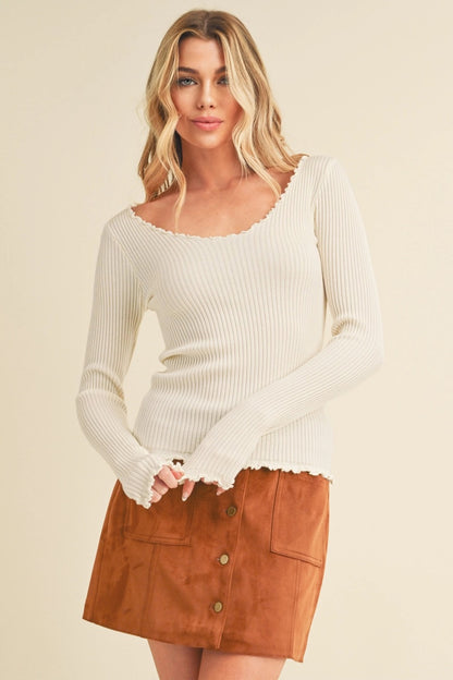 Adalie Oat Knit Lightweight Top