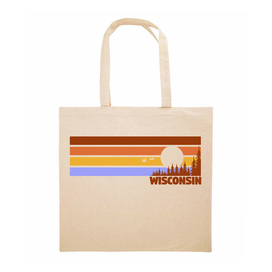 100% Cotton Vintage Ombre Wisconsin Shopping Tote