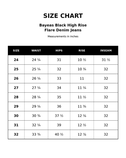 Size chart 