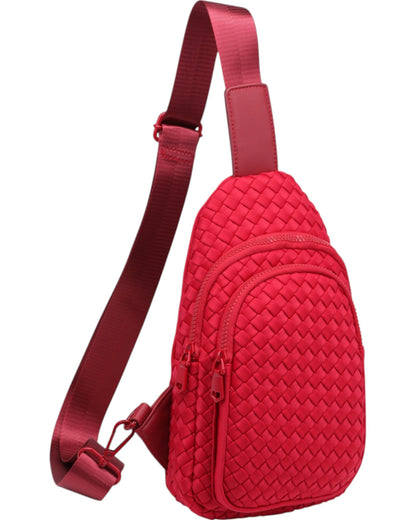 Beyond the Horizon Women's Woven Sling Crossbody / Backpack - Red