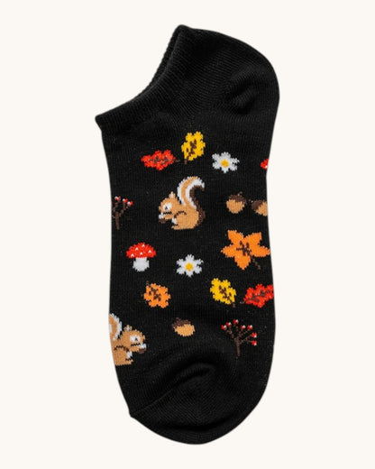Woodland Walk Ankle Socks (Black or Ivory)