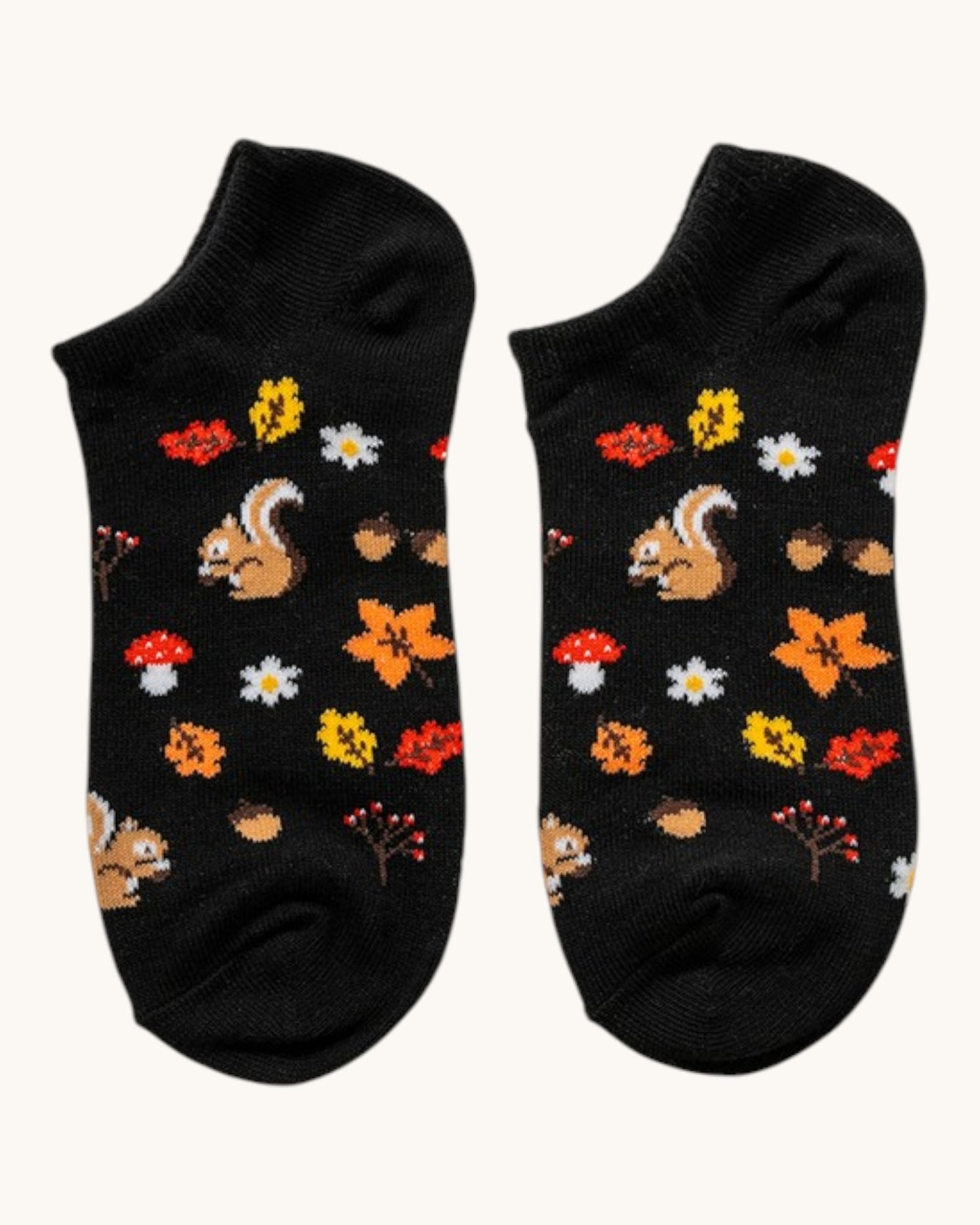 Woodland Walk Ankle Socks (Black or Ivory)