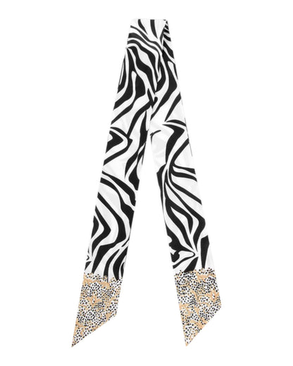 Slim Printed Skinny Ribbon Scarf (Multiple Prints/Colors)