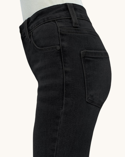 Black jeans on a white background.