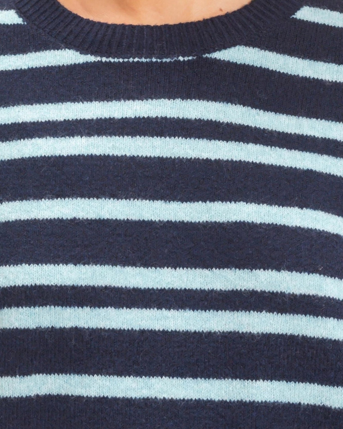 Into the Blue Striped Crew Sweater