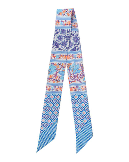Slim Printed Skinny Ribbon Scarf (Multiple Prints/Colors)
