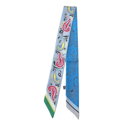 Slim Printed Skinny Ribbon Scarf (Multiple Prints/Colors)