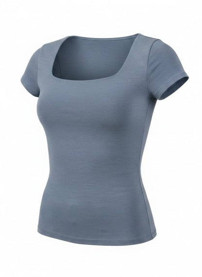 Blue t-shirt on a white background.