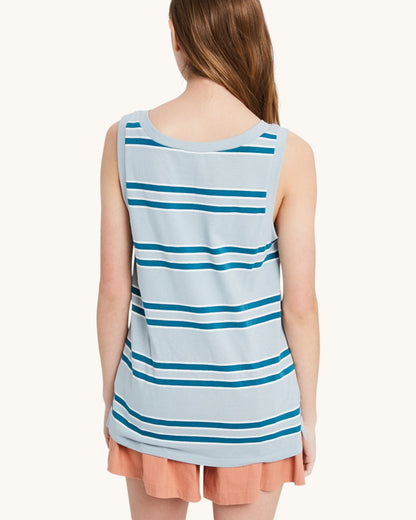 Back view of the Saltwater Everyday Cotton Stripe Tank Top.